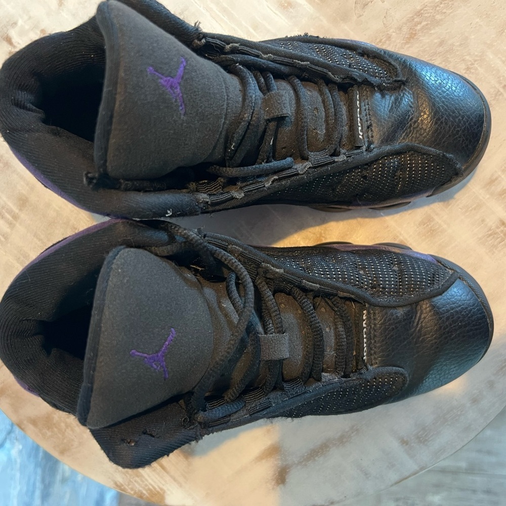 Nike Air Jordan 13 Court Purple Size 3 Black and Purple Sneakers 414575-015 - Picture 2 of 7